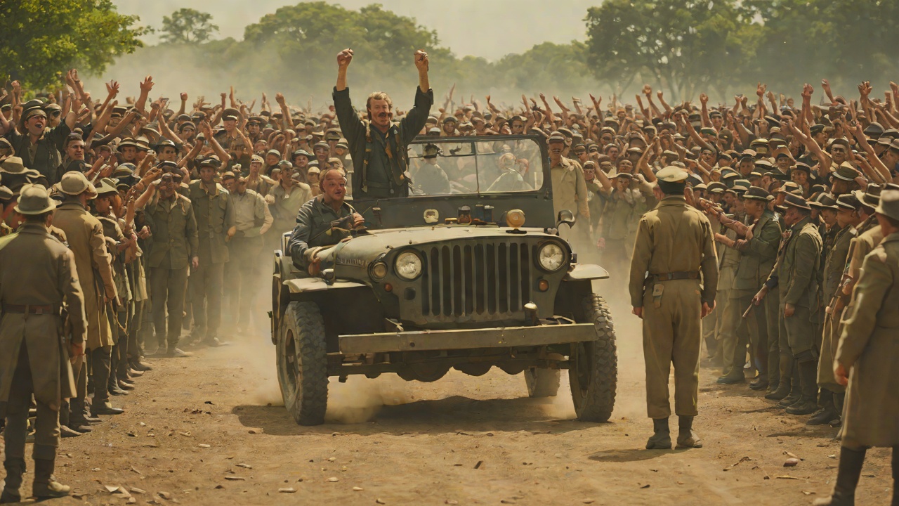 Official Winner from "The Long Walk". Official Winner Declaration The Major arrives in his jeep and prepares to name Ray the winner. The crowd celebrates the apparent completion of the contest.