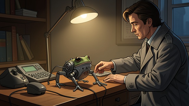 A Toy Frog’s Circuit from "Handling the Undead". A Toy Frog’s Circuit Repetition as attention Flora sees a returned person watching a mechanical frog hop.