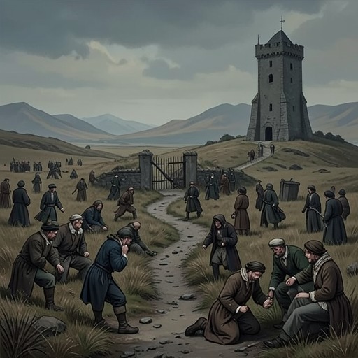 The Heath as a Failed Experiment from "Handling the Undead". This flow follows the attempt to make The Heath a place of care and shows how concentration, fear, and violence undo that plan.