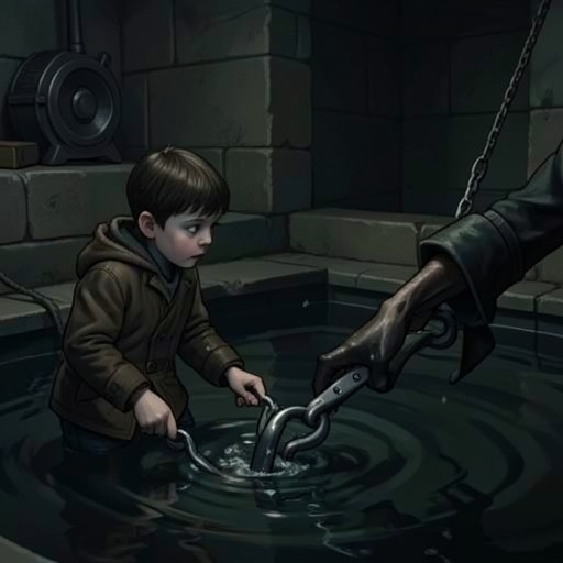 The Fisher and the Drowned Man from "Handling the Undead". This flow follows the Fisher’s appearances through childhood memory and present danger, linking fear, violence, and release.