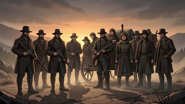 An Escort into Texas from "The Staircase". An Escort into Texas Protection Arranged When Lizzy and Elena are approved to travel, Abeyta’s father provides an escort of experienced riflemen and scouts.