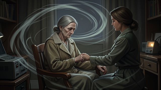 A Final Message from "The Staircase". A Final Message A Last Conversation Violate wakes and asks Lizzy about the staircase.