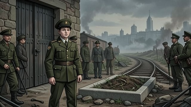 战争在家庭中的余波,《楼梯》中的场景。罗伯特·莱西的战争与死亡 男孩离家出走 罗伯特·莱西离家出走,年纪尚轻便成为联邦军的一名鼓手。维奥莱特和约翰·莱西找到他时,他早已踏入危险的成人世界。 他参军之前,家中的暴力已使他与家人分离。他的母亲既无法保护他免受冲突伤害,也无法改变已经做出的选择。