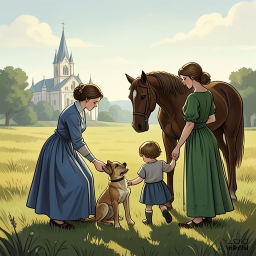 Care as a Form of Kinship from "The Staircase". Acts of care connect Lizzy to animals, vulnerable women, and a child, gradually creating the family she longs for.