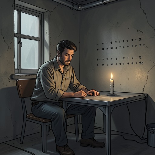 Limonov’s Life in Prison from "Limonov". This flow traces how Limonov converts incarceration into a disciplined literary and spiritual experience while remaining bound to prison life.