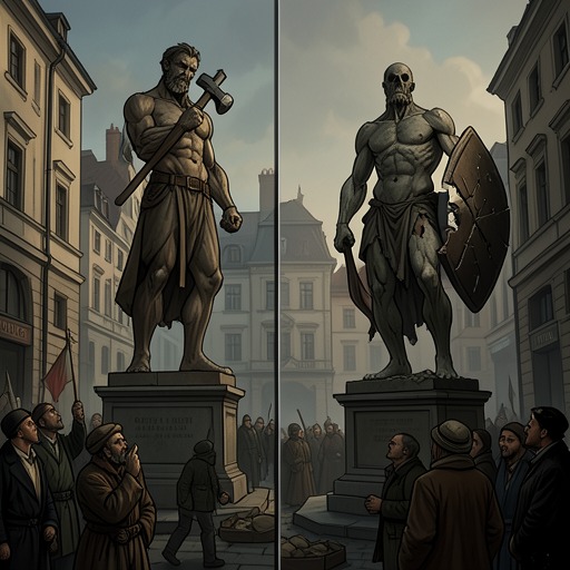 Revolutionary Memory and the Meaning of the Past from "Limonov". This flow traces the struggle over whether Soviet history should be remembered as criminal catastrophe, heroic sacrifice, or both.