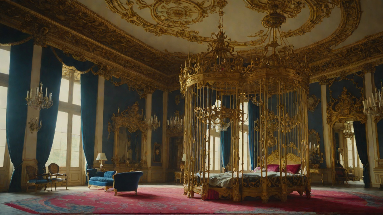 The Palace Cage from "Red, White & Royal Blue". Opulence Without Belonging Monumental Rooms Henry’s apartments contain gold bedding, antique furniture, and empty space.