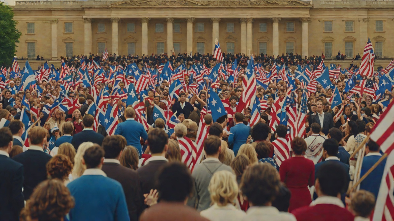 Hope in the Crowd from "Red, White & Royal Blue". Collective Answer Public Support Crowds gather outside the palace with signs and flags supporting Henry and Alexander.