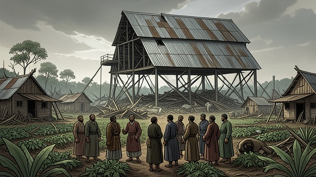 Roofleaf and Forced Removal from "The Color Purple". Roofleaf and Forced Removal Sacred Material Lost The plantation clears the remaining roofleaf and relocates the villagers to land without reliable water.