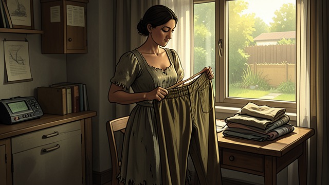 A Garment for Work from "The Color Purple". A Garment for Work Practical Need Shug suggests pants because Celie's dress is impractical for field labor.