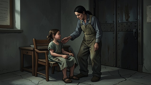 A Child in Sofia's Care from "The Color Purple". A Child in Sofia's Care Coerced Labor After prison, Sofia is placed in the mayor's household and made to work for the family.
