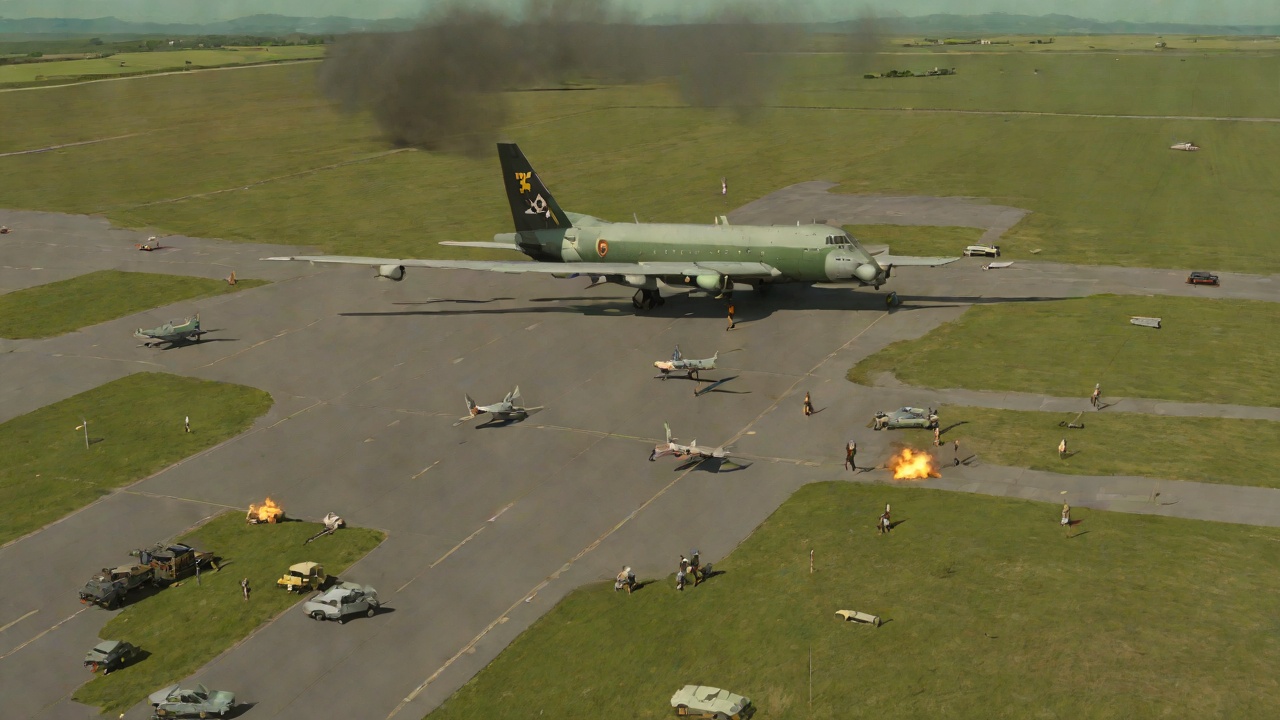 The Airfield Bargain from "The Running Man". A Plane for Time The Explosive Bluff Ben demands a fueled jet and threatens the airfield with Black Irish explosive.