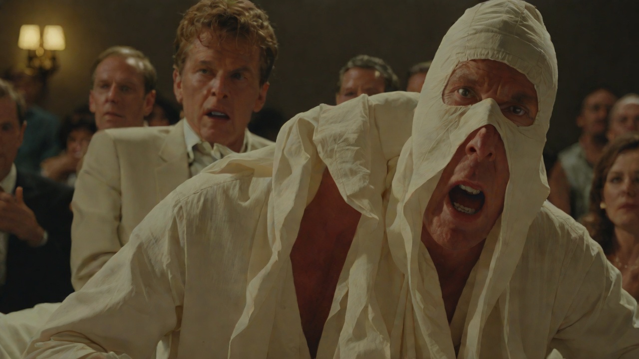 The First Mockery from "The Running Man". Speaking Through Absurdity A Covered Face Ben records himself with a pillowcase over his head.