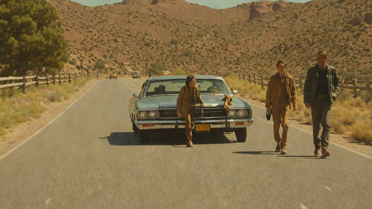 The Reluctant Driver from "The Running Man". A Hostage Chosen by Chance Encounter at the Road Amelia Williams picks up Ben while trying to avoid a hitchhiker.