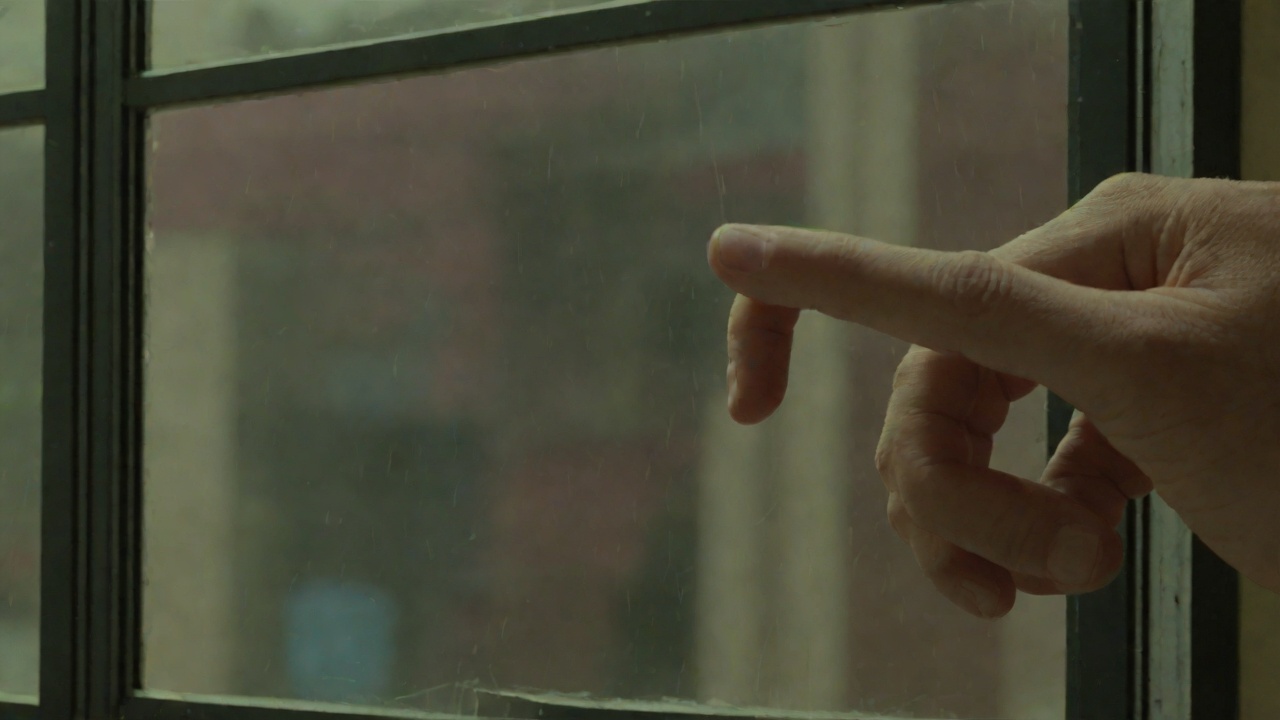 The Finger at the Window from "The Running Man". A Final Gesture Mockery Before Impact Ben sees Dan Killian through the Network Games Building window and gives him the finger.