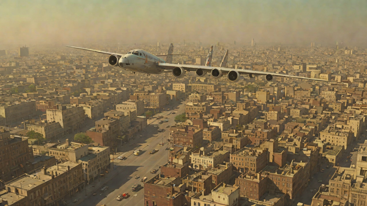 The Final Return from "The Running Man". Home as Target Harding Below The hijacked Lockheed TriStar approaches Harding and Co-Op City. Ben sees the streets of his former life from above.