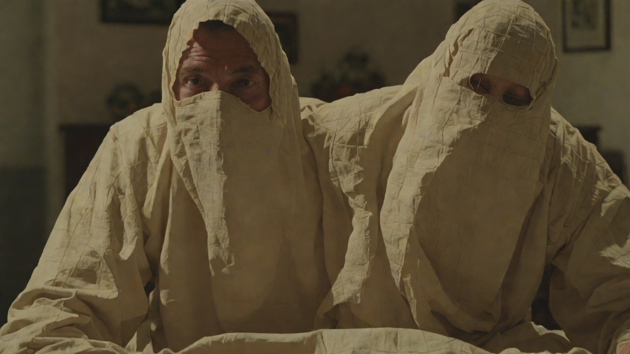The Covered Man from "The Running Man". A Face Removed Pillowcase Performance Ben records himself with his head covered.