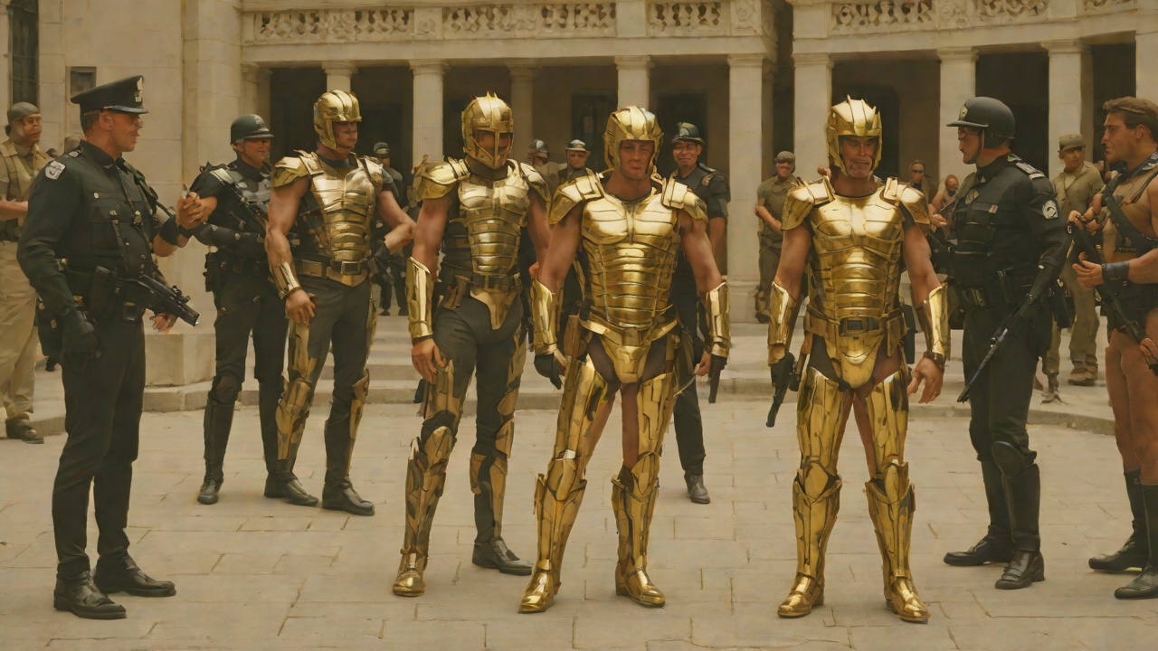 The First Insults from "The Running Man". Sarcasm as Armor Defying the Guards Ben insults police and testers while moving through the Games Building.