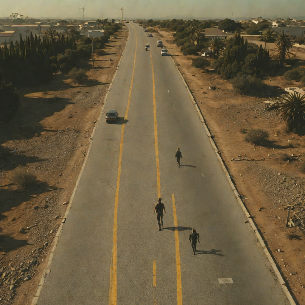 The Road from Victim to Perpetrator from "The Running Man". This flow traces Ben’s moral transformation as survival requires him to inflict the violence he initially rejects.