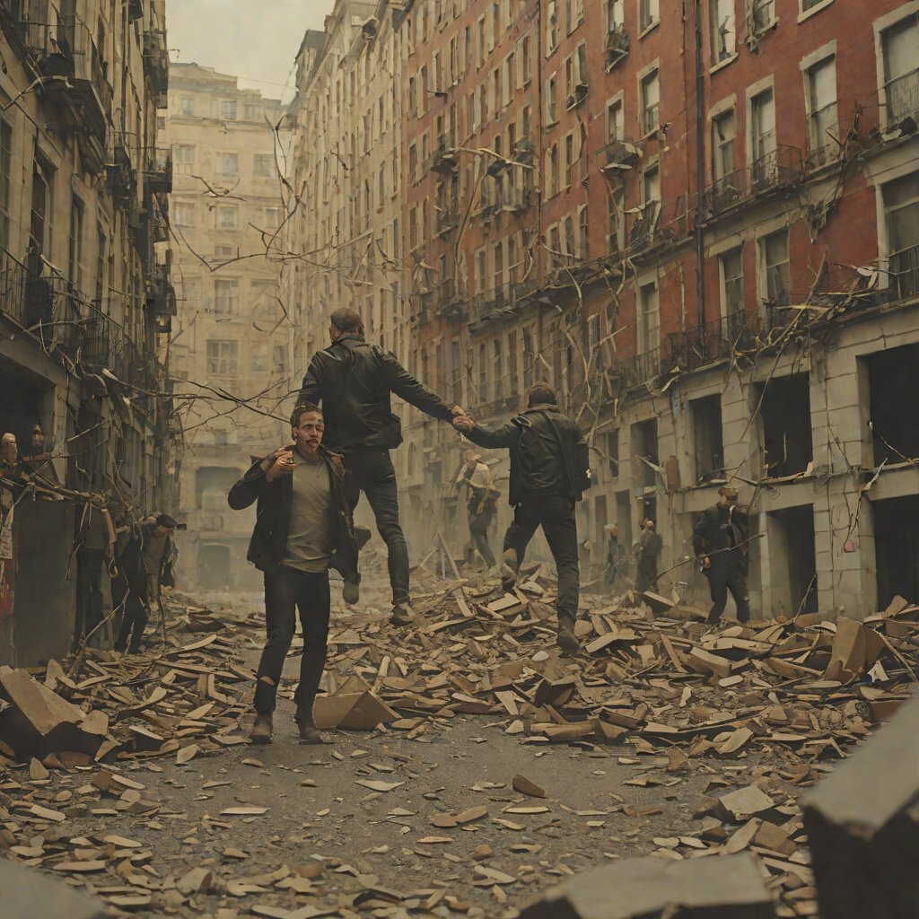 The Collapse of Trust from "The Running Man". This flow traces how Ben’s trust in institutions and strangers is repeatedly offered, damaged, and finally abandoned.