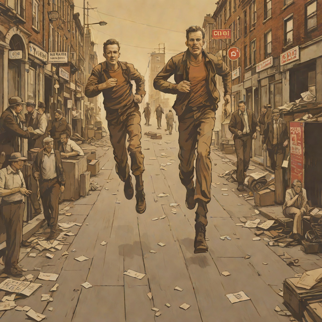 Propaganda Against Reality from "The Running Man". This flow follows the struggle between Ben Richards’s lived experience and the Network’s manufactured public narrative.
