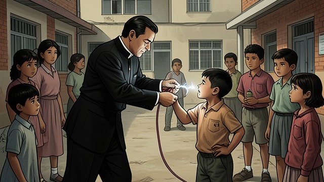 A Priest’s Beating from "The Greatest Beer Run Ever: A Memoir of Friendship, Loyalty, and War". A Priest’s Beating Punishment in Class Canon Reilly beats a boy who broke into the poor box, using electric flex before the entire school.