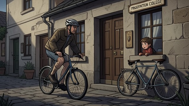A School in Carrick from "The Greatest Beer Run Ever: A Memoir of Friendship, Loyalty, and War". A School in Carrick Seeking Students Brother Placid cycles around the district to find students for the newly opened Presentation College.