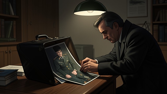 The Colonel’s Photograph from "The Killer". The Colonel’s Photograph Accidental Exposure The briefcase spills photographs of the Colonel, the image the Killer uses to lure victims toward the water.