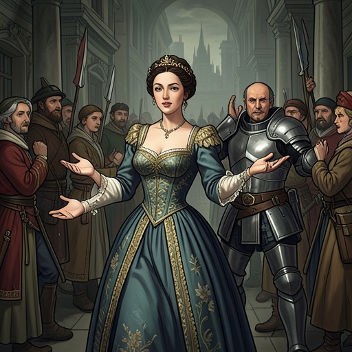 Lady Duncan’s Hidden Alliance from "The Killer". This flow traces Lady Duncan’s use of disguise and political seduction to help Macbett seize power before abandoning him.