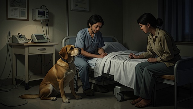 Toby’s Shared Purpose from "A Dog's Journey". Service to Many Learning Stillness Reborn as Toby, the dog learns “Be Still” and visits hospice patients.