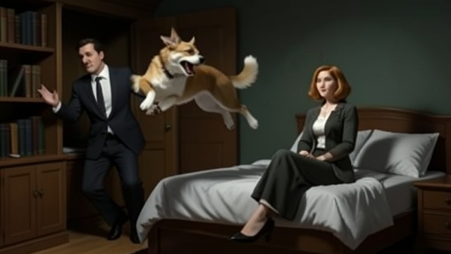 Molly Intervenes from "A Dog's Journey". A Dog’s Defense Physical Protection Molly leaps onto the bed, snarling and lunging at Gus. He stumbles into a shelf and falls, giving CJ space to recover.