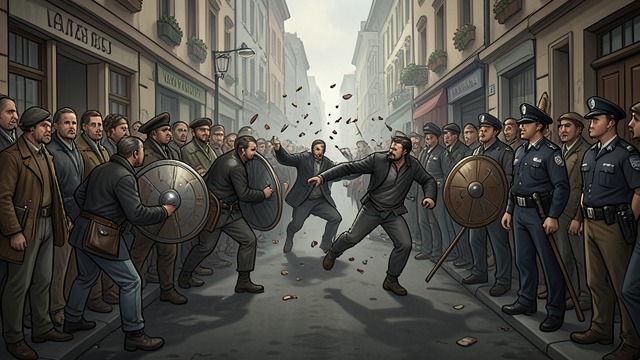 An Ambush at the Bridge from "Say Nothing". Nonviolence Under Attack Coordinated violence At Burntollet Bridge, attackers throw rocks, bottles, and blows at marchers trapped on a narrow road.