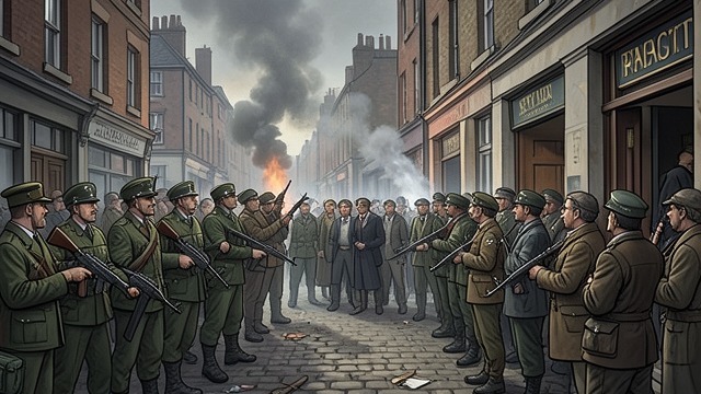 Truce Ends in Belfast from "Say Nothing". Renewed Street Fighting Disputed housing Fighting resumes after the army blocks Catholic refugees from moving into vacated homes.