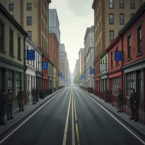 The City as a Divided Landscape from "Say Nothing". This flow traces Belfast’s built environment as it shifts from displaced neighborhoods and defensive barriers to a city still organized by sectarian boundaries.