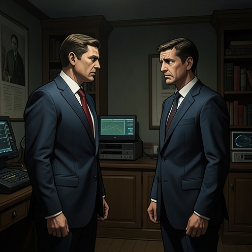 Gerry Adams and Brendan Hughes from "Say Nothing". This flow follows a close strategic partnership that evolves into a painful dispute over violence, peace, and responsibility for the past.