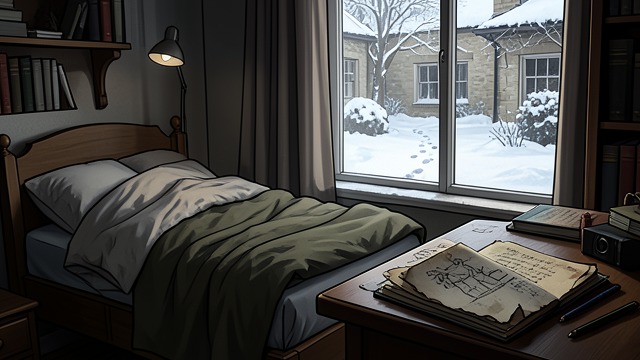 The Sketchbook Left Behind from "Winter in Sokcho". The Sketchbook Left Behind Snowbound absence The narrator reaches Yan Kerrand’s room and finds his bed neatly folded, his belongings gone, and footprints…