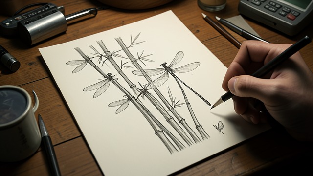 A Sketch He Cannot Use from "Winter in Sokcho". A Sketch He Cannot Use Dragonfly bamboo Yan Kerrand draws bamboo while resting on the mountain.
