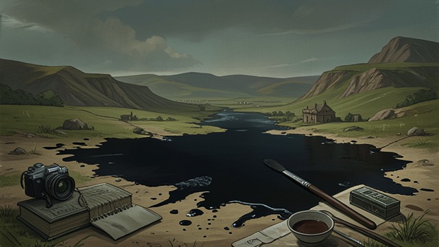 The Ink Flood from "Winter in Sokcho". The Ink Flood Accident and interruption After the narrator challenges the premise of his story, Yan Kerrand’s brush pauses and ink falls across the landscape.