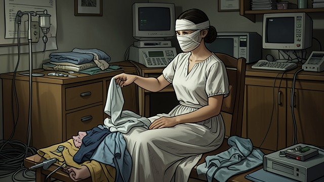 A Guest in Bandages from "Winter in Sokcho". A Guest in Bandages Seeking concealment A young woman stays at Old Park’s Guest House while recovering from plastic surgery.