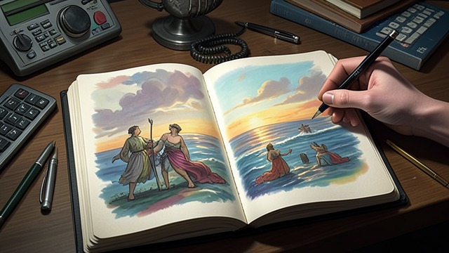 An Ending That Dissolves from "Winter in Sokcho". An Ending That Dissolves Frames give way The sketchbook’s last sequence lets colors and figures spread beyond clear outlines.