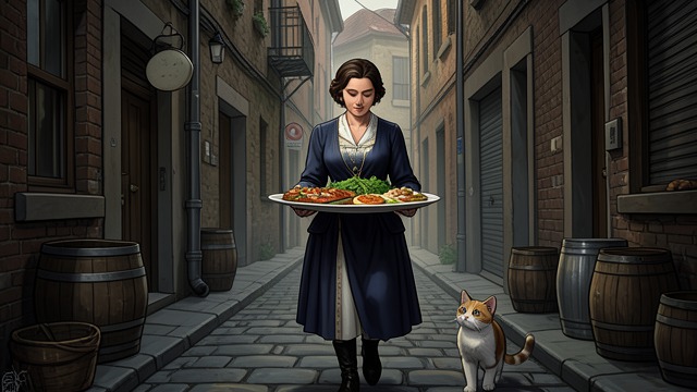 The Kitten and the Platter from "Winter in Sokcho". The Kitten and the Platter A tempting smell Carrying a platter of Fugu through an alley, the narrator stops to stroke a kitten.