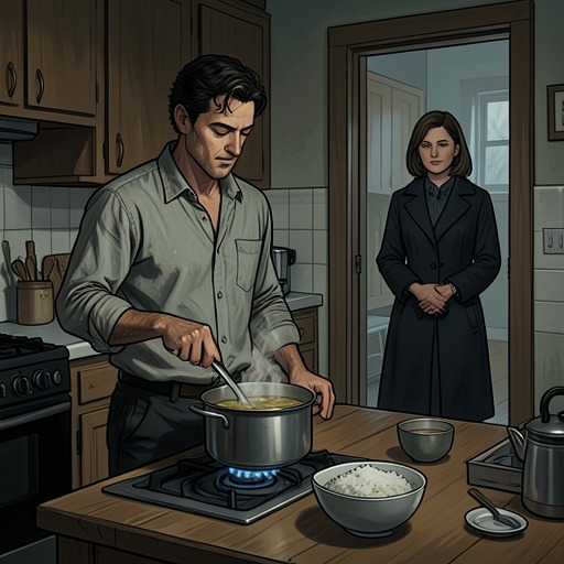 Care Through Food from "Winter in Sokcho". This flow traces how food serves as hospitality, family affection, artistic distance, and a means through which the narrator disciplines or harms herself.