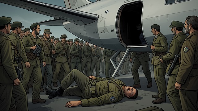 The Public Death from "All the Old Knives". The Public Death Execution The hijackers call for the authorities to take away their spy, making Ahmed’s role visible to the people outside the aircraft.
