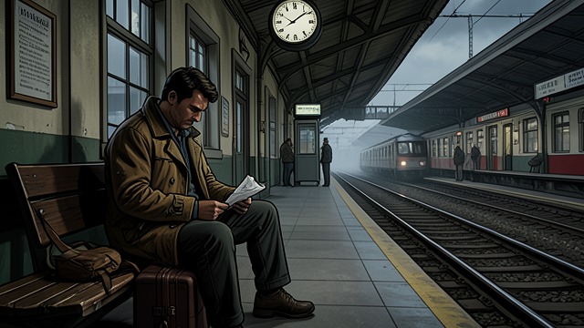 A Delayed Arrival from "All the Old Knives". A Delayed Arrival Journey Henry Pelham reaches California exhausted after a long trip from Vienna.