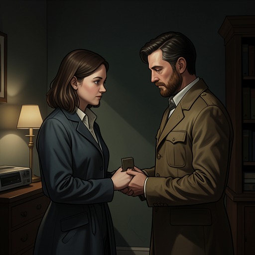 Celia and Bill’s Loyalty from "All the Old Knives". Celia’s trust in Bill and her attempt to protect him from suspicion develop into a complicated bond tested by the hidden evidence.
