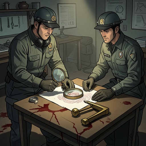 The Problem of Evidence from "Bloodhounds". This flow traces the novel’s concern with how physical traces, testimony, and custody can produce either reliable knowledge or persuasive error.
