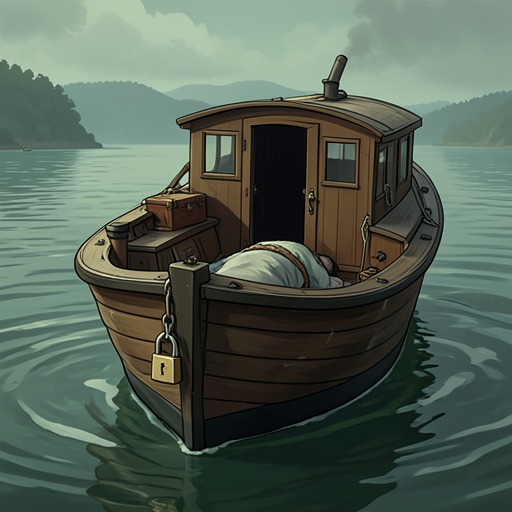The Locked Boat Murder from "Bloodhounds". This flow traces the impossible appearance of Sid Towers’s body inside Milo Motion’s locked boat and the practical substitution that explains the apparent…