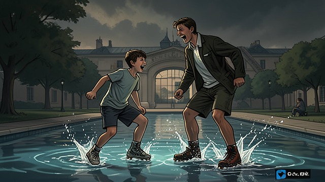 The Poolside Encounter from "Los renglones torcidos de Dios". A Childhood Prank Unequal companions Young Iñaqui meets the older Chemari Goñi and follows him away from school to skate.