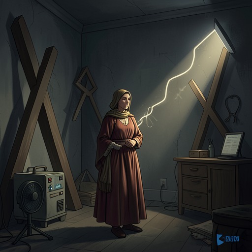 Religion and the Crooked Lines from "Los renglones torcidos de Dios". Religious images move from Alice’s philosophical conversations into a contested way of understanding suffering, error, and vocation.
