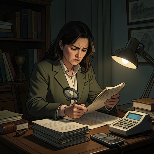 María Luisa’s Investigation from "Los renglones torcidos de Dios". María Luisa’s independent inquiry separates Heliodoro’s real fraud from Alice’s delusional account and ultimately changes the medical judgment of her case.